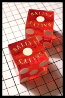 Dice : Dice - Casino Dice - Ballys Red Clear with Gold Logo - SK Collection buy Nov 2010
